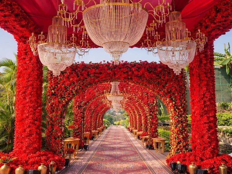 Decorated wedding mandap at Manas Resort Igatpuri destination wedding